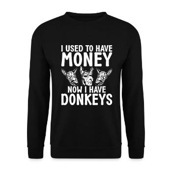 Cadeaux d’amoureux de l’âne - Sweat-shirt Unisexe - noir - Devant - Alina (178cm) & Michal (187cm)