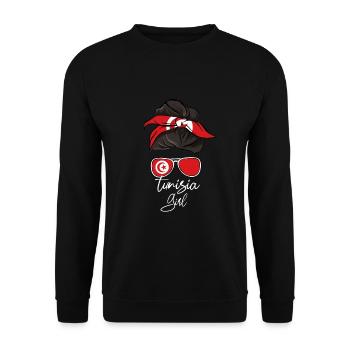 Tunisia - Unisex Sweatshirt - black - Front - Alina (178cm) & Michal (187cm)