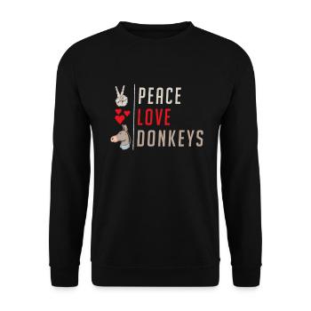 Donkey Lover Gifts - Unisex Pullover - Schwarz - Vorne - Alina (178cm) & Michal (187cm)