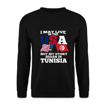 Tunisia - Unisex Sweatshirt - black - Front - Alina (178cm) & Michal (187cm)