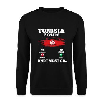 Tunisia - Unisex Sweatshirt - black - Front - Alina (178cm) & Michal (187cm)