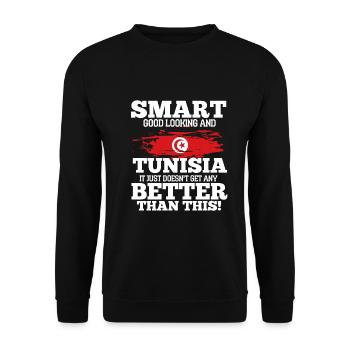 Tunisia - Unisex Sweatshirt - black - Front - Alina (178cm) & Michal (187cm)