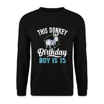 Donkey Lover Gifts - Unisex Pullover - Schwarz - Vorne - Alina (178cm) & Michal (187cm)