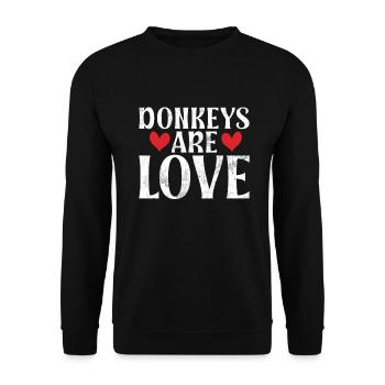 Cadeaux d’amoureux de l’âne - Sweat-shirt Unisexe - noir - Devant - Alina (178cm) & Michal (187cm)