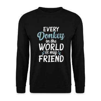 Cadeaux d’amoureux de l’âne - Sweat-shirt Unisexe - noir - Devant - Alina (178cm) & Michal (187cm)