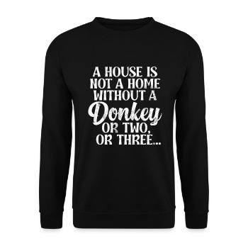 Donkey Lover Gifts - Unisex Pullover - Schwarz - Vorne - Alina (178cm) & Michal (187cm)