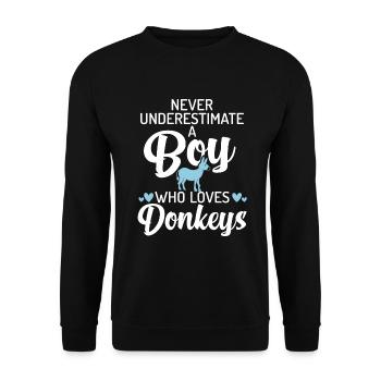 Donkey Lover Gifts - Unisex Pullover - Schwarz - Vorne - Alina (178cm) & Michal (187cm)
