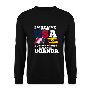 Uganda - Unisex Sweatshirt - black - Front - Alina (178cm) & Michal (187cm)