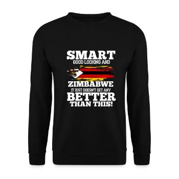 Simbabwe - Unisex Pullover - Schwarz - Vorne - Alina (178cm) & Michal (187cm)