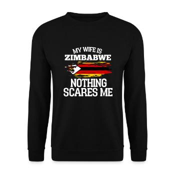 Simbabwe - Unisex Pullover - Schwarz - Vorne - Alina (178cm) & Michal (187cm)