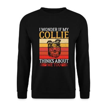 Cadeaux Collie - Sweat-shirt Unisexe - noir - Devant - Alina (178cm) & Michal (187cm)