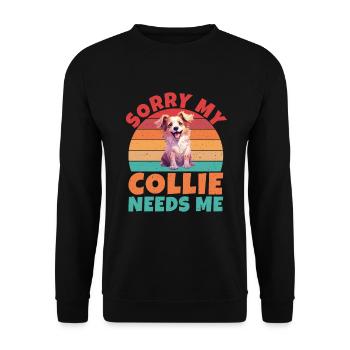 Cadeaux Collie - Sweat-shirt Unisexe - noir - Devant - Alina (178cm) & Michal (187cm)