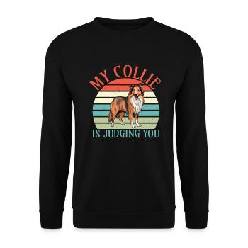 Cadeaux Collie - Sweat-shirt Unisexe - noir - Devant - Alina (178cm) & Michal (187cm)