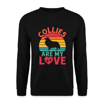 Cadeaux Collie - Sweat-shirt Unisexe - noir - Devant - Alina (178cm) & Michal (187cm)