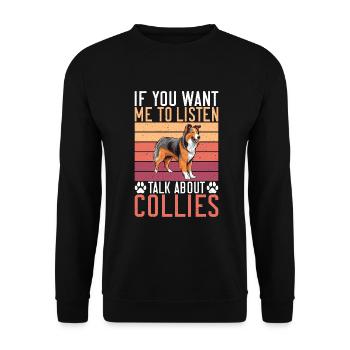 Cadeaux Collie - Sweat-shirt Unisexe - noir - Devant - Alina (178cm) & Michal (187cm)
