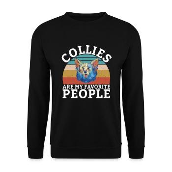 Cadeaux Collie - Sweat-shirt Unisexe - noir - Devant - Alina (178cm) & Michal (187cm)