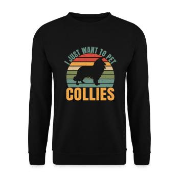 Cadeaux Collie - Sweat-shirt Unisexe - noir - Devant - Alina (178cm) & Michal (187cm)