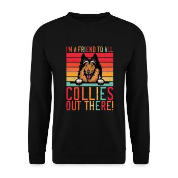 Cadeaux Collie - Sweat-shirt Unisexe - noir - Devant - Alina (178cm) & Michal (187cm)