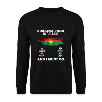 Burkina Faso - Unisex Sweatshirt - black - Front - Alina (178cm) & Michal (187cm)