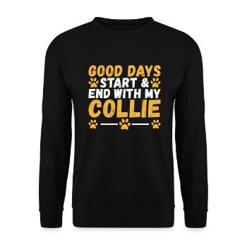 Cadeaux Collie - Sweat-shirt Unisexe - noir - Devant - Alina (178cm) & Michal (187cm)