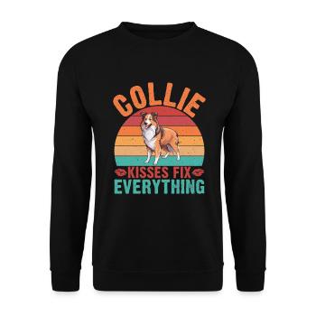 Collie Gifts - Unisex Pullover - Schwarz - Vorne - Alina (178cm) & Michal (187cm)