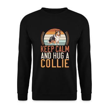 Cadeaux Collie - Sweat-shirt Unisexe - noir - Devant - Alina (178cm) & Michal (187cm)