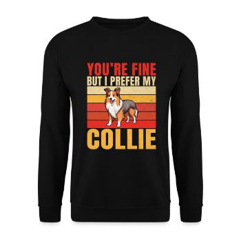 Cadeaux Collie - Sweat-shirt Unisexe - noir - Devant - Alina (178cm) & Michal (187cm)