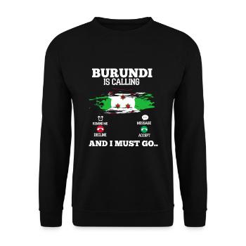 Burundi - Sweat-shirt Unisexe - noir - Devant - Alina (178cm) & Michal (187cm)