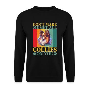 Cadeaux Collie - Sweat-shirt Unisexe - noir - Devant - Alina (178cm) & Michal (187cm)