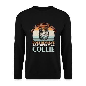 Cadeaux Collie - Sweat-shirt Unisexe - noir - Devant - Alina (178cm) & Michal (187cm)