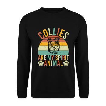 Cadeaux Collie - Sweat-shirt Unisexe - noir - Devant - Alina (178cm) & Michal (187cm)