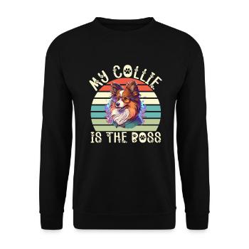 Cadeaux Collie - Sweat-shirt Unisexe - noir - Devant - Alina (178cm) & Michal (187cm)