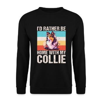 Cadeaux Collie - Sweat-shirt Unisexe - noir - Devant - Alina (178cm) & Michal (187cm)