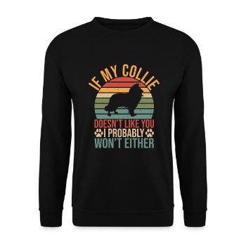 Cadeaux Collie - Sweat-shirt Unisexe - noir - Devant - Alina (178cm) & Michal (187cm)