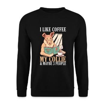 Cadeaux Collie - Sweat-shirt Unisexe - noir - Devant - Alina (178cm) & Michal (187cm)