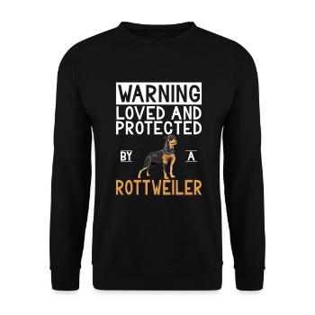 Rottweiler Gifts - Unisex Pullover - Schwarz - Vorne - Alina (178cm) & Michal (187cm)