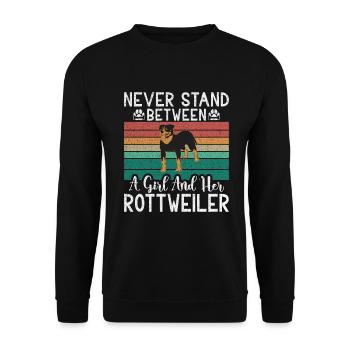 Rottweiler Gifts - Unisex Pullover - Schwarz - Vorne - Alina (178cm) & Michal (187cm)