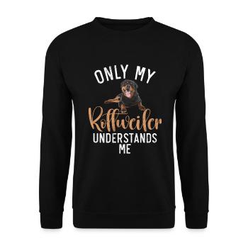 Rottweiler Gifts - Unisex Pullover - Schwarz - Vorne - Alina (178cm) & Michal (187cm)