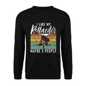 Cadeaux Rottweiler - Sweat-shirt Unisexe - noir - Devant - Alina (178cm) & Michal (187cm)