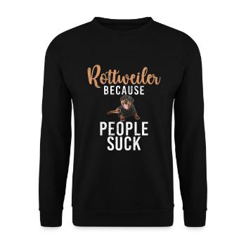 Rottweiler Gifts - Unisex Pullover - Schwarz - Vorne - Alina (178cm) & Michal (187cm)