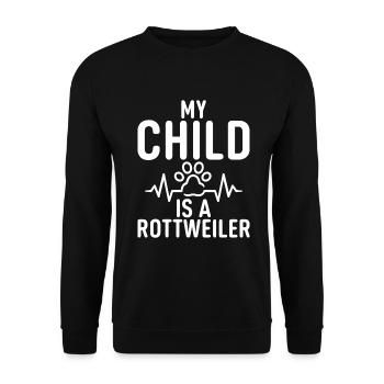 Rottweiler Gifts - Unisex Pullover - Schwarz - Vorne - Alina (178cm) & Michal (187cm)