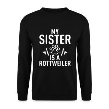 Cadeaux Rottweiler - Sweat-shirt Unisexe - noir - Devant - Alina (178cm) & Michal (187cm)