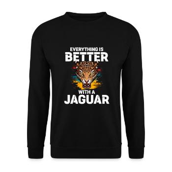 Jaguar - Sweat-shirt Unisexe - noir - Devant - Alina (178cm) & Michal (187cm)