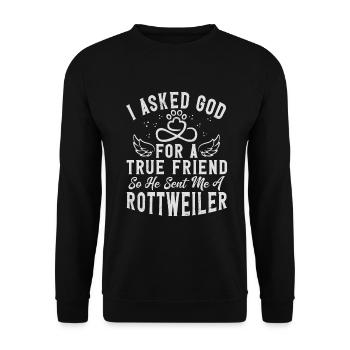 Rottweiler Gifts - Unisex Pullover - Schwarz - Vorne - Alina (178cm) & Michal (187cm)