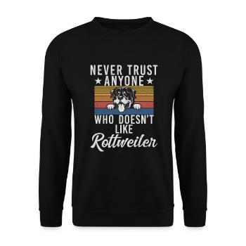 Rottweiler Gifts - Unisex Pullover - Schwarz - Vorne - Alina (178cm) & Michal (187cm)