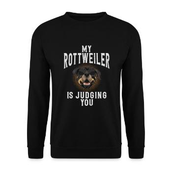 Rottweiler Gifts - Unisex Pullover - Schwarz - Vorne - Alina (178cm) & Michal (187cm)
