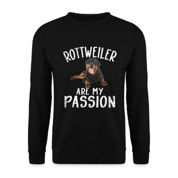 Rottweiler Gifts - Unisex Pullover - Schwarz - Vorne - Alina (178cm) & Michal (187cm)