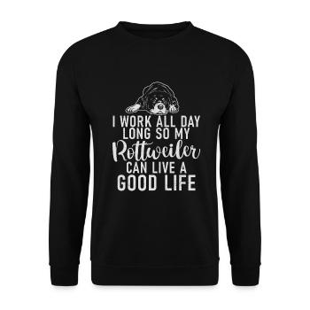Rottweiler Gifts - Unisex Pullover - Schwarz - Vorne - Alina (178cm) & Michal (187cm)