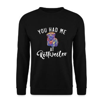 Rottweiler Gifts - Unisex Pullover - Schwarz - Vorne - Alina (178cm) & Michal (187cm)