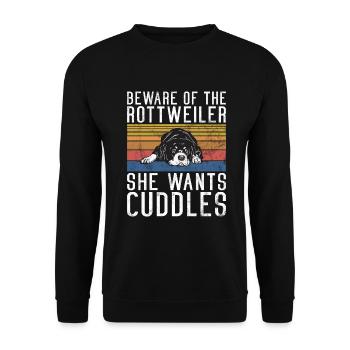 Cadeaux Rottweiler - Sweat-shirt Unisexe - noir - Devant - Alina (178cm) & Michal (187cm)